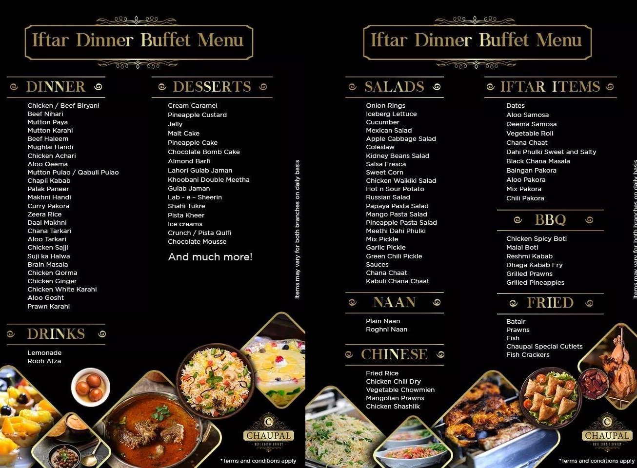 chaupal-desi-exotic-buffet-iftar-deal-rs-1099-tax-kda-rs-999-tax